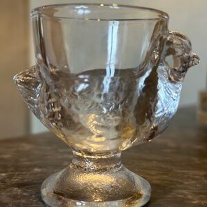 Vtg Glass Hen Egg Cups, set of 5
